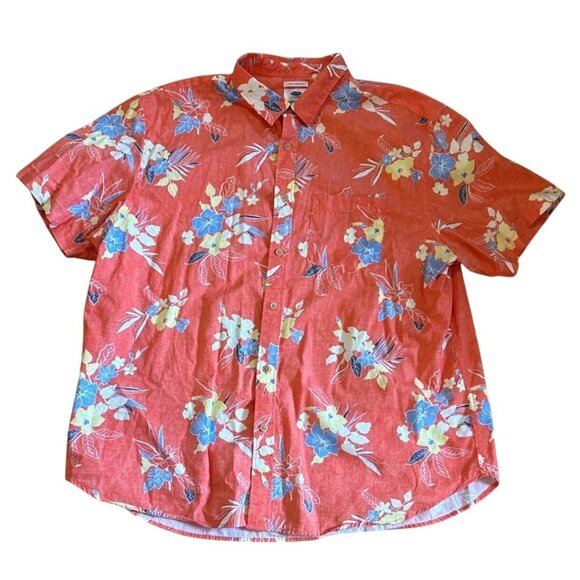 2 Old Navy Mens Slim Fit Floral Short-Sleeve Shirts XXL 100% Cotton Hawaiian - Picture 9 of 15